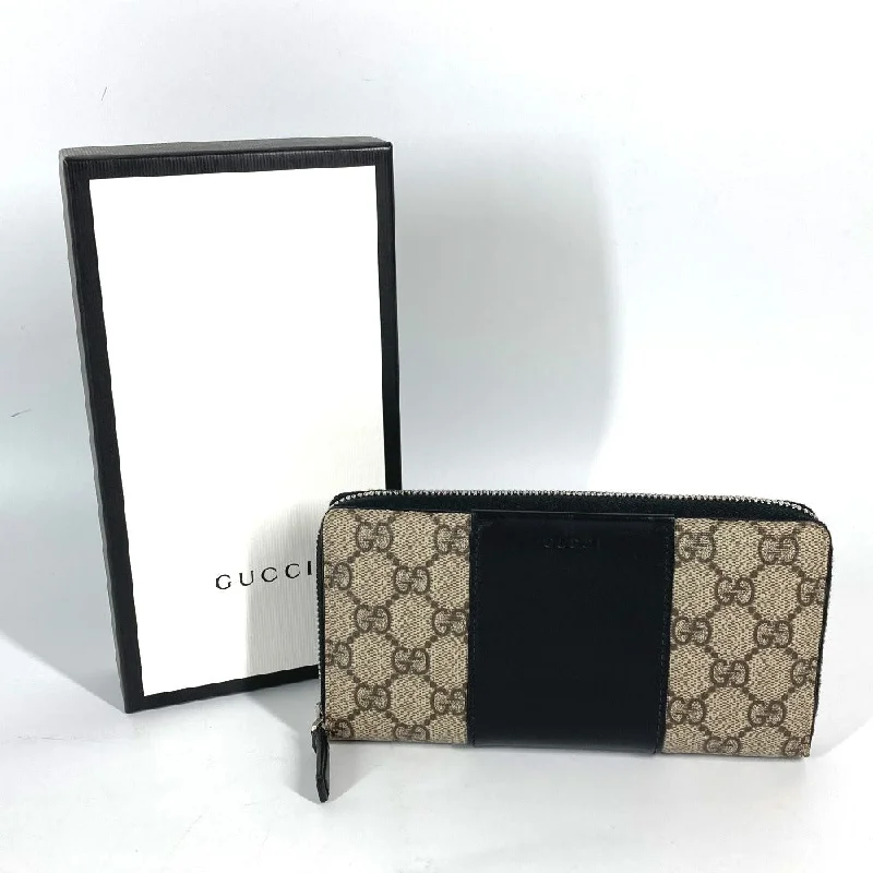 Gucci backpacks for women with a sleek silhouetteGUCCI Long Wallet Purse 451249 PVC leather beige GG Supreme Long wallet Women Used