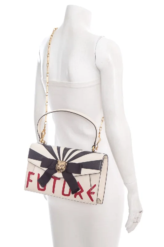 Women Gucci bags with a zip - around closure for securityGucci Cream Calfskin Osiride Future Top Handle HandBag