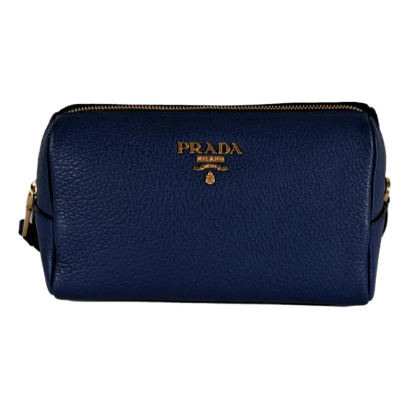 Medium - sized Prada tote bags in classic black for everyday versatilityPrada Contenitore Baltico Navy Blue Vitello Daino Vanity Case