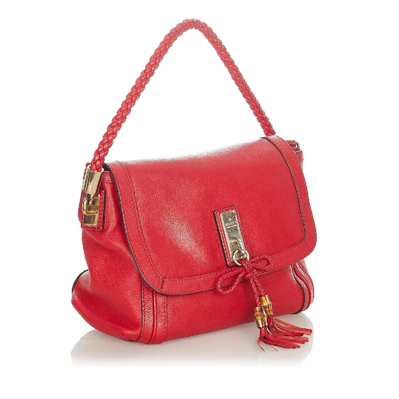 Gucci tote bags for women with a water - resistant coatingGucci Bella Leather Satchel (21423)