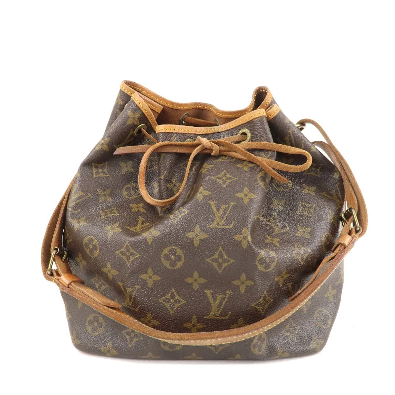 Louis Vuitton Alma bags with a leather - wrapped handle for a luxurious feelLouis Vuitton Monogram Petit Noe Shoulder Bag Brown M42226