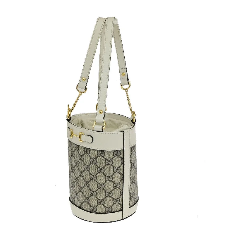 Gucci handbags for women with a metal - framed claspGucci Logo Horsebit Gg Pattern Bucket