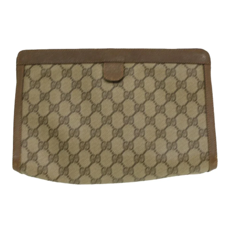 Gucci backpacks for women with a padded laptop compartmentGUCCI Web Sherry Line GG Canvas Clutch Bag PVC Leather Beige Green  th3181