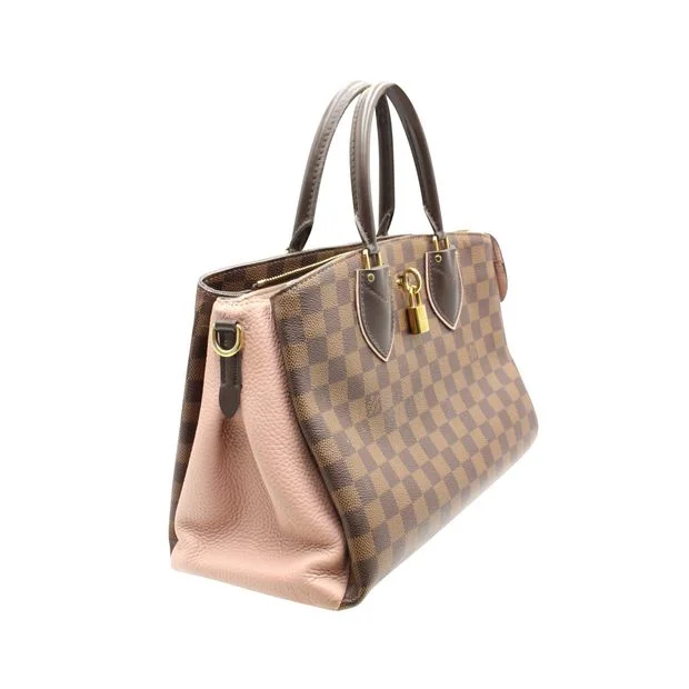 Louis Vuitton crossbody bags with a woven leather strap for textureLOUIS VUITTON 2018 Damier Ebene Pale Pink Normandy Bag