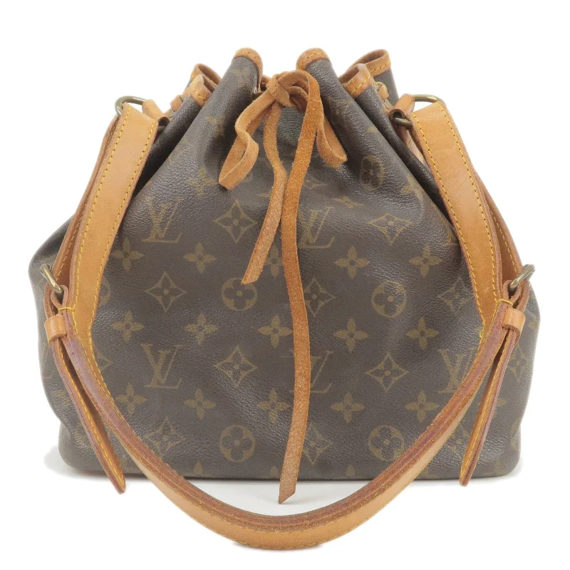 Louis Vuitton bags with a snap - button closure and a decorative charm for styleLouis Vuitton Monogram Petit Noe Shoulder Bag M42226