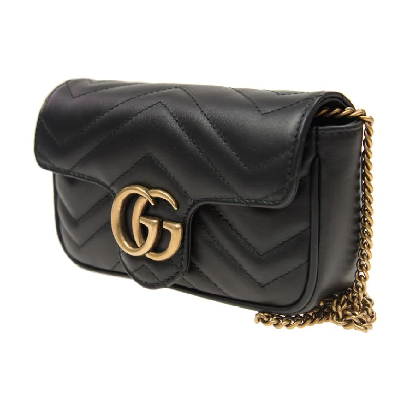 Gucci Marmont bags for women with gold - toned hardwareGUCCI GG Marmont Matelasse leather super mini bag 'Black' 476433-DSVRT-1000