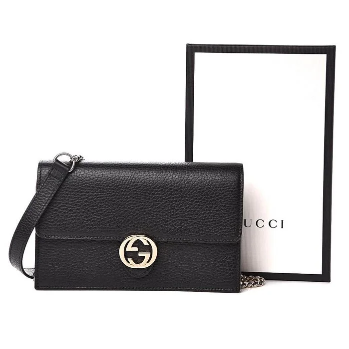 Women Gucci bags with a detachable mirror insideGUCCI Interlocking G Leather Cross Body Bag WOC