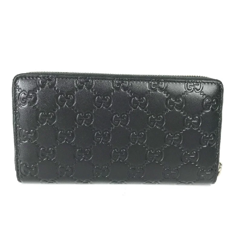 Ladies Gucci handbags with a detachable coin purse insideGUCCI Long Wallet Purse 473928 leather black GG long wallet Guccisima mens Secondhand