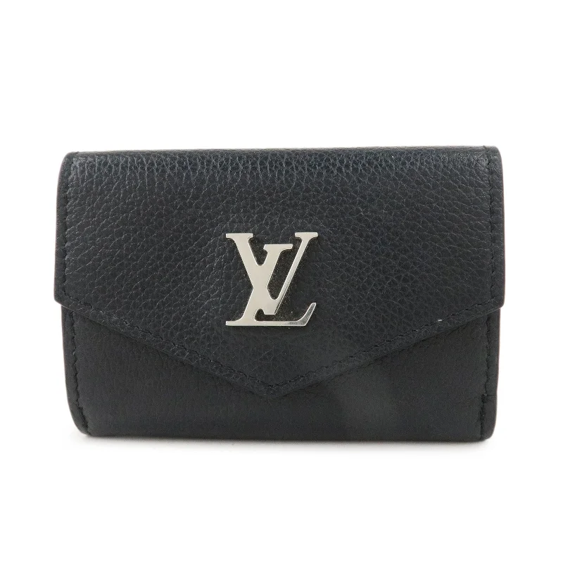 Louis Vuitton Alma bags with a monogram - embossed leather surfaceLouis Vuitton Lock Me Portefeuille Lock Mini Wallet Noir M63921