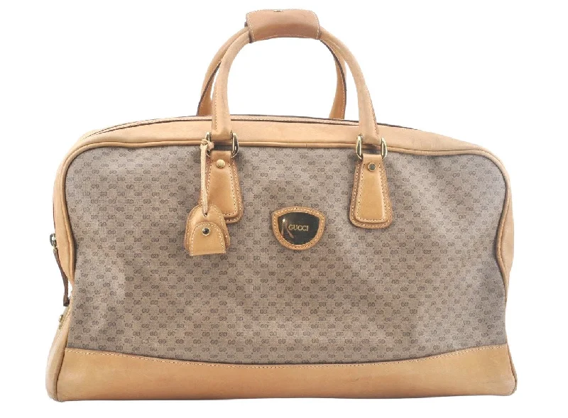 Gucci Marmont bags for women with gold - toned hardwareAuthentic GUCCI Micro GG PVC Leather Travel Boston Bag Brown L0072