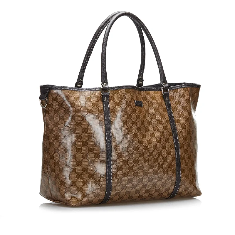 Gucci tote bags for women with a printed Gucci logoGucci GG Crystal Joy Tote (SHG-HaoJXS)