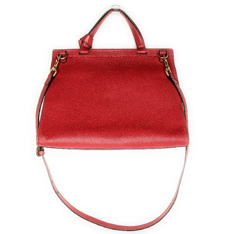 Women Gucci backpacks with a luxurious leather finishGucci Red GG Marmont Top Handle Bag