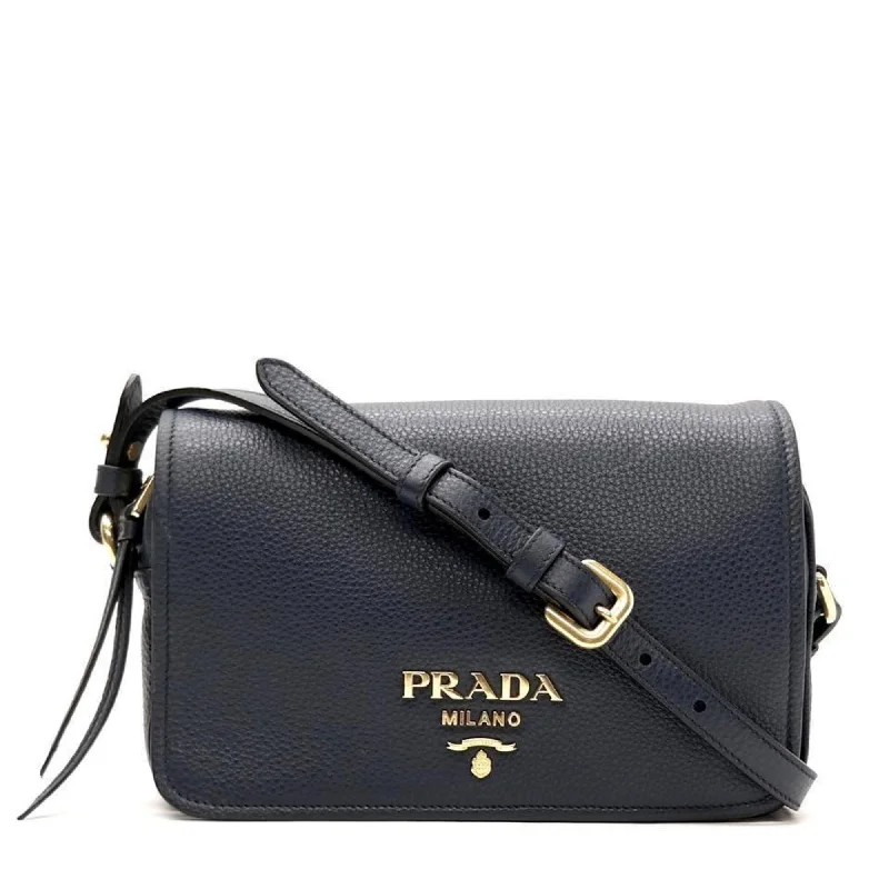 Prada Re - Edizione 2005 bags with a retro - inspired designPrada Vitello Phenix Baltico Blue Leather Flap Medium Crossbody Bag