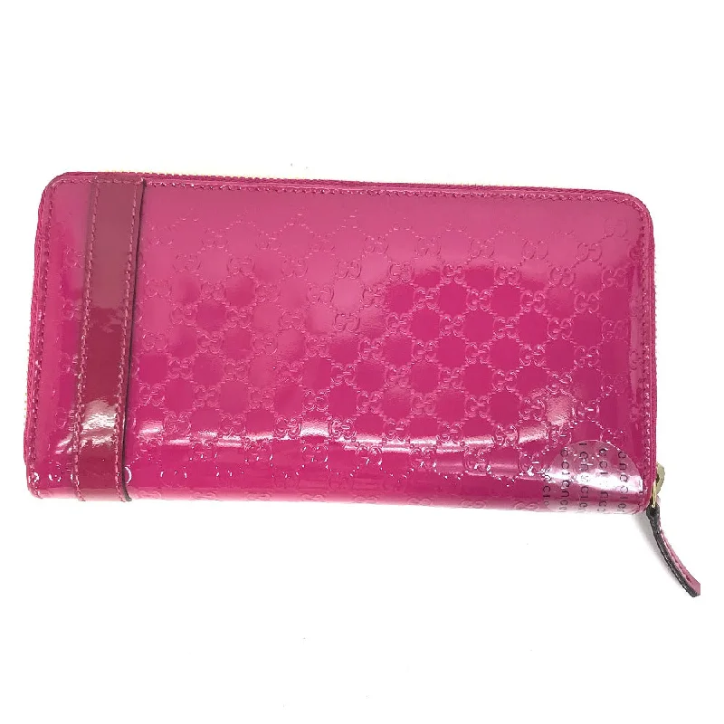 Ladies Gucci handbags with a detachable coin purse insideGUCCI Long Wallet Purse 309758 enamel pink Abbey GG pattern Guccisima Women Used