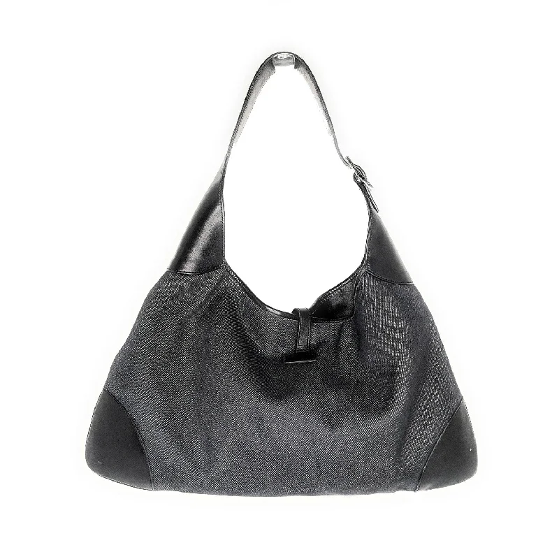 Small - sized Women Gucci shoulder bags for evening outingsGucci Black Denim Jackie Shoulder Bag Hobo