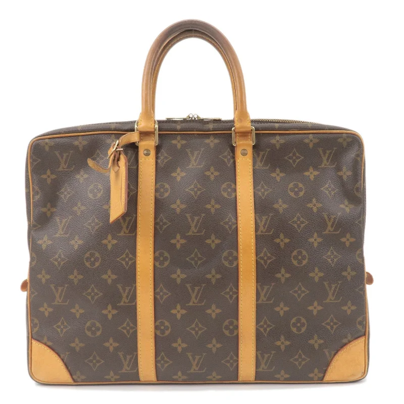 Louis Vuitton tote bags with a double - handle and shoulder - strap optionLouis Vuitton Monogram Porte Documents Voyage Hand Bag M53361