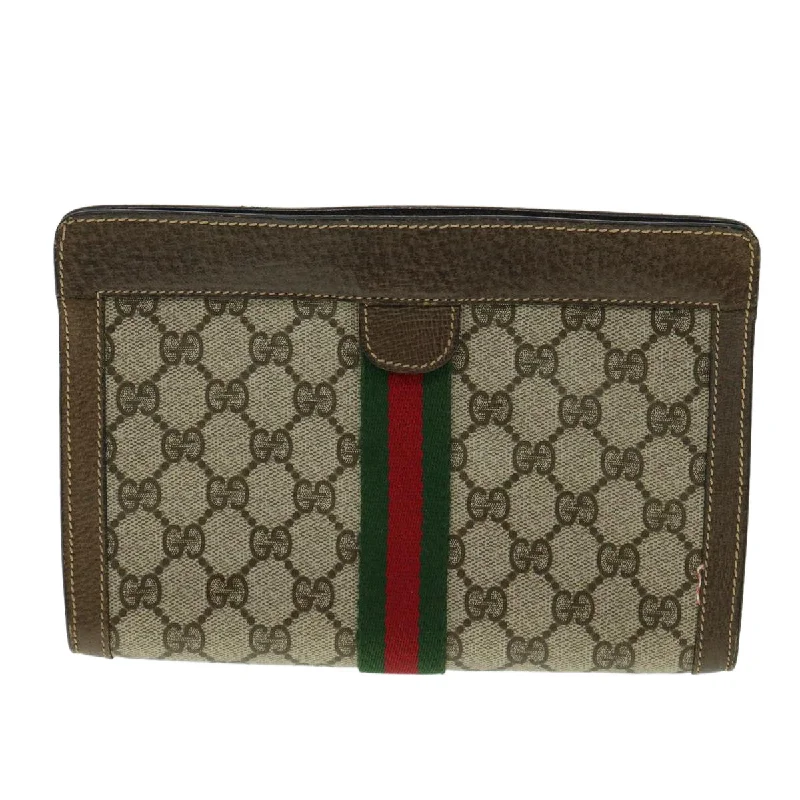 Gucci Marmont bags for women with gold - toned hardwareGUCCI GG Canvas Web Sherry Line Clutch Bag Beige Red Green  am3107