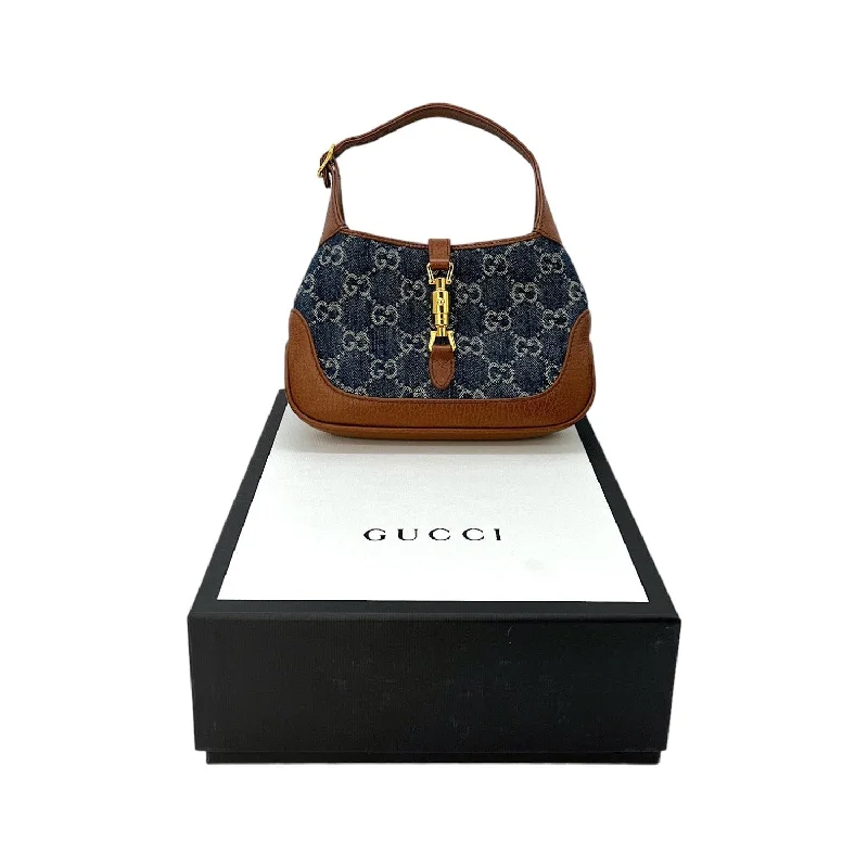 Women Gucci bags with a detachable mobile phone holderGucci New Denim GG Monogram Mini Jackie 1961 Hobo