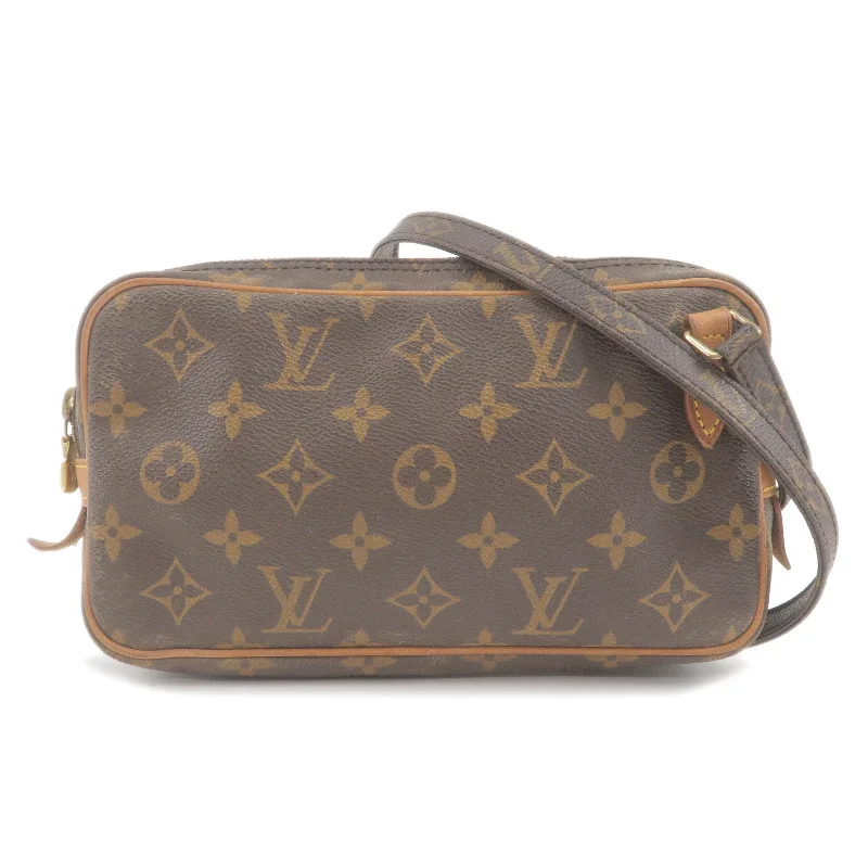 Louis Vuitton bags with a detachable mirror inside for on - the - go touch - upsLouis Vuitton Monogram Pochette Marly Bandouliere M51828