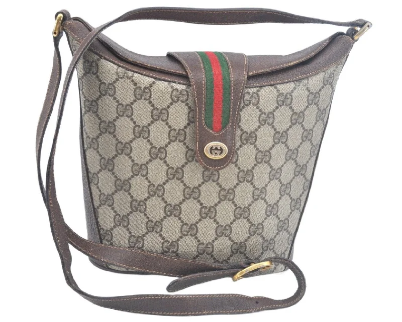 Ladies Gucci Dionysus bags with a star - shaped charmAuthentic GUCCI Web Sherry Line Shoulder Cross Bag GG PVC Leather Brown K9992