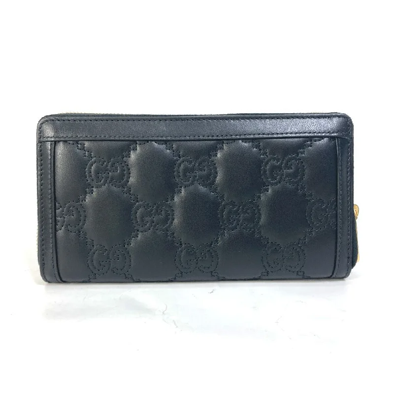 Gucci backpacks for women with a sleek silhouetteGUCCI Long Wallet Purse 723784 leather black Long wallet GG Matelasse Zip Around Wallet mens Used