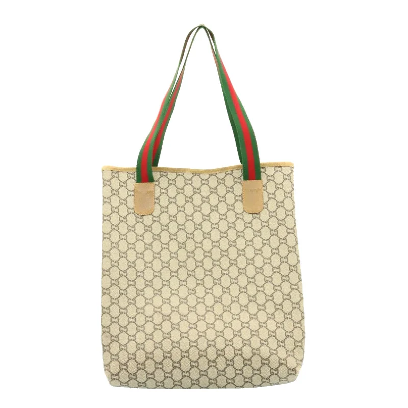 Women Gucci crossbody bags with a woven leather strapGUCCI Web Sherry Line GG Canvas Tote Bag Beige Red Green  ms041