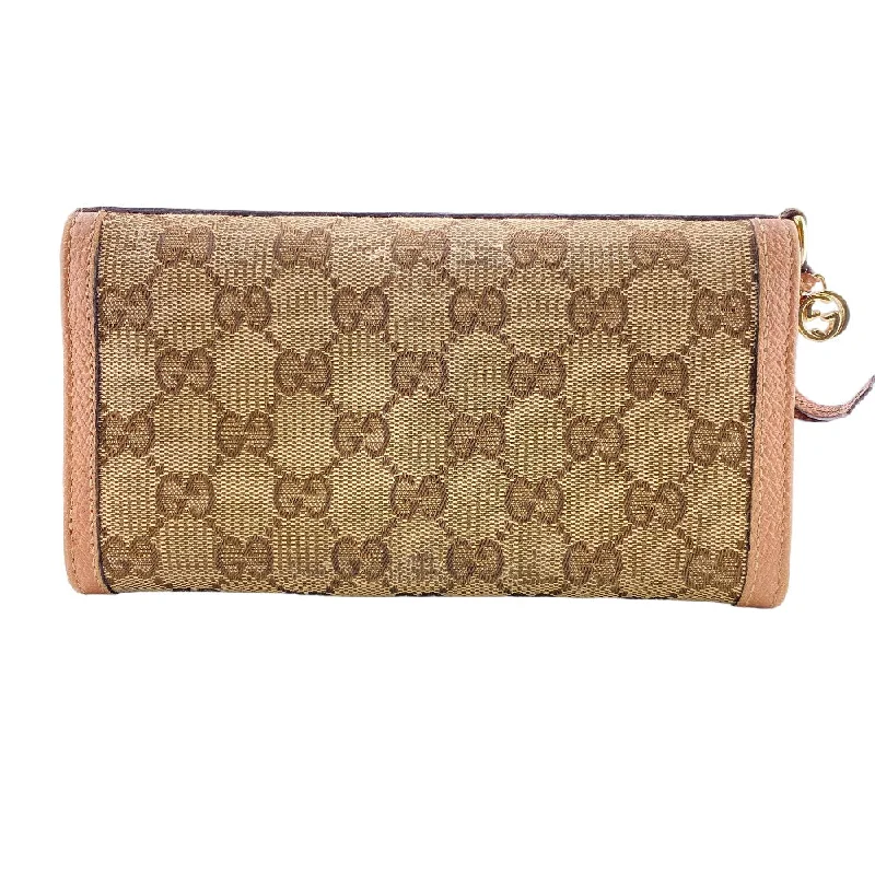 Gucci tote bags for women with a double - handle designGUCCI Long Wallet Purse 323396 Canvas, Leather beige GG canvas Zippered Coin Pocket Long Wallet Women Used