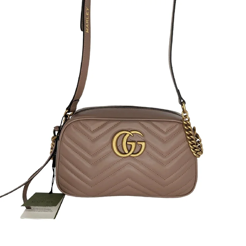 Women Gucci bags with a detachable mobile phone holderGucci Dusty Rose Small GG Marmont Shoulder Bag