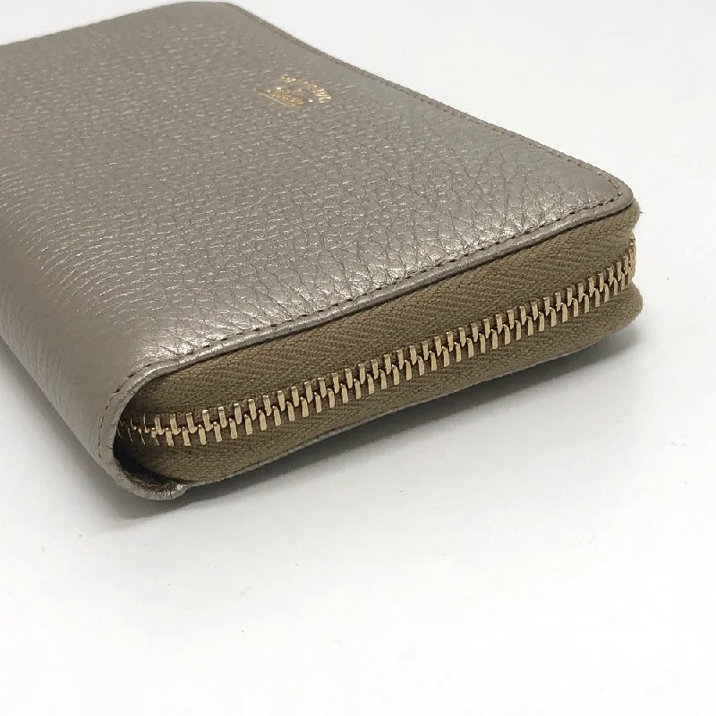 Women Gucci bags with a snap - button closure and a decorative charmGUCCI Long Wallet Purse 307984 leather Champagne Gold Bamboo Continental wallet Women Secondhand