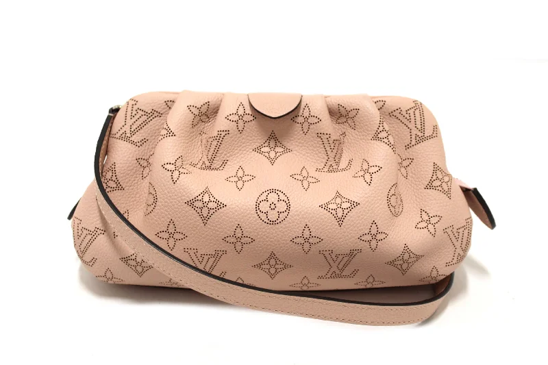 Louis Vuitton handbags with a back - zip pocket for storing valuablesAuthentic Louis Vuitton Pink Mahina Scala Pouch Crossbody Bag