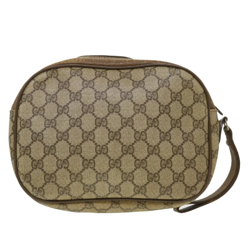 Women Gucci bags with a front - zip pocket for small itemsGUCCI GG Canvas Web Sherry Line Clutch Bag Beige Red Green  am4114