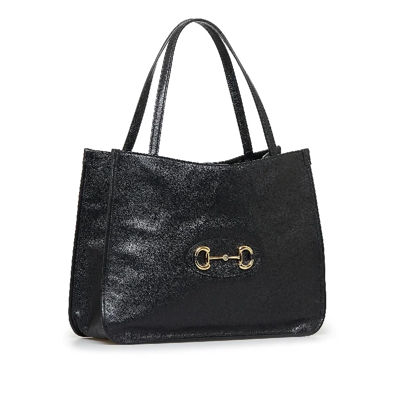 Ladies Gucci shoulder bags with a wide - width strapGucci Medium Horsebit 1955 Tote Bag (SHG-FPis18)