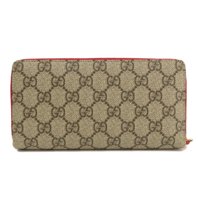 Women Gucci bags with a magnetic snap closure for easy accessGUCCI 506279 GG Supreme Long Wallet PVC Women's