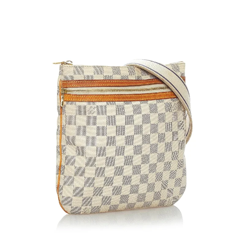 Louis Vuitton Alma bags with a monogram - embossed leather surfaceLouis Vuitton Damier Azur Pochette Bosphore (31626)