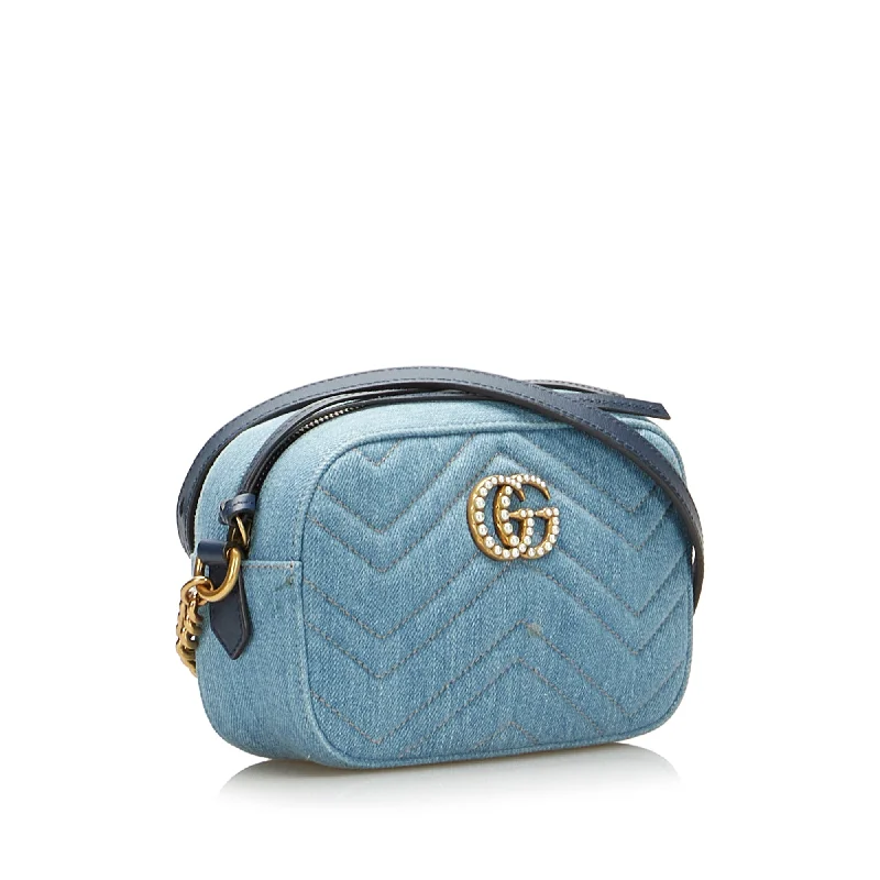 Gucci crossbody bags for women with adjustable leather strapsGucci Pearly GG Marmont Matelasse Crossbody Bag