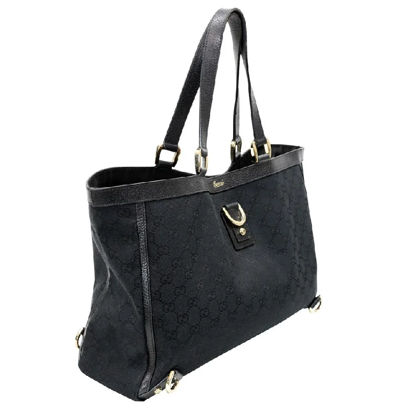 Ladies Gucci Dionysus bags with a star - shaped charmGucci Signature GG Monogram D Ring Black Canvas Tote GG-B0512P-0002