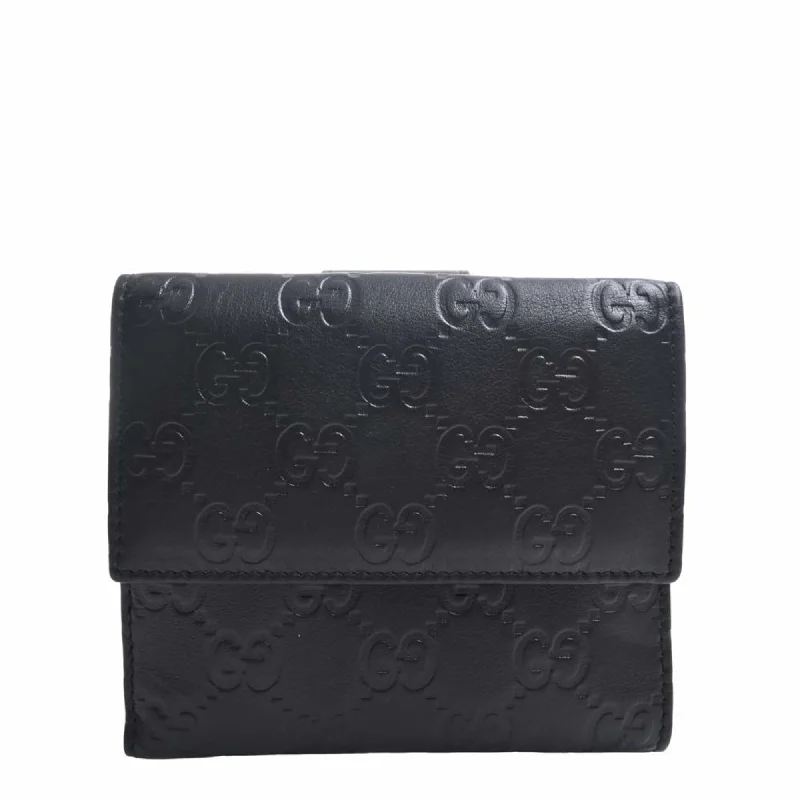 Gucci Marmont bags for women with quilted leather exteriorsGUCCIsima Leather Bifold Wallet 212090 Black Women's