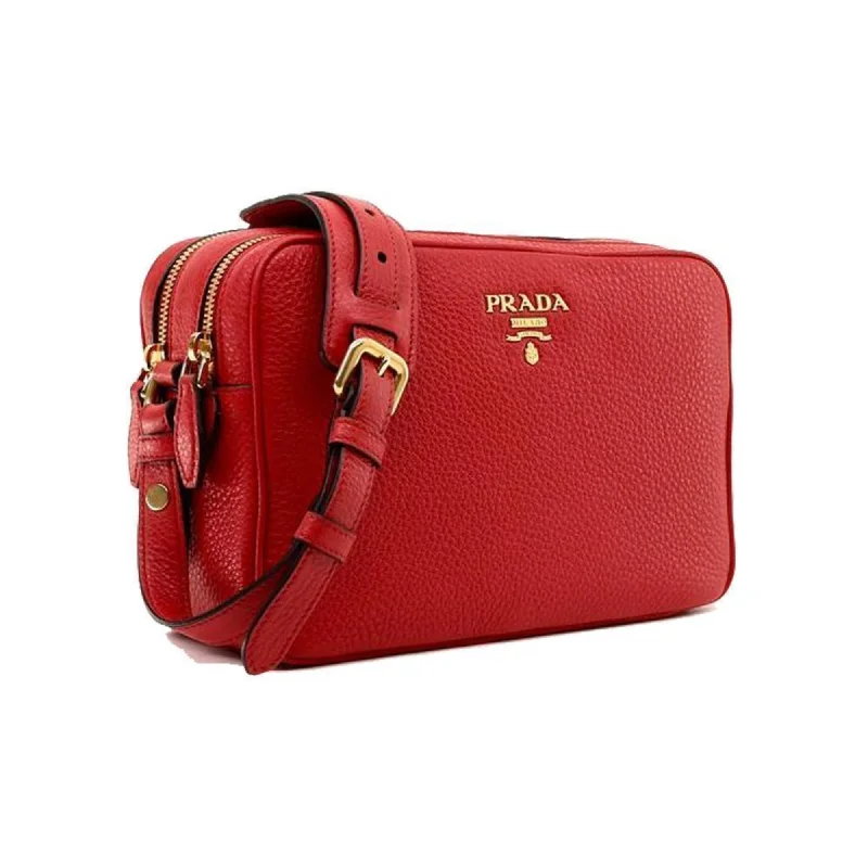 Small - sized Prada Saffiano leather bags for a compact and stylish carryPrada Women's Red Vitello Phenix Leather Crossbody Handbag Small