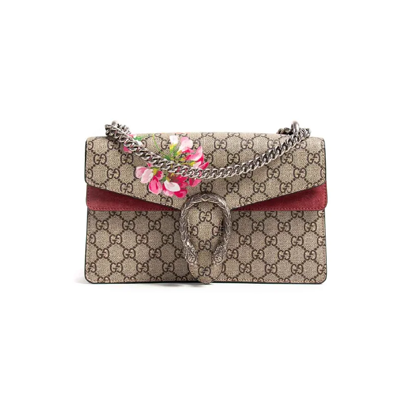 Gucci Marmont bags for women with a contrast - colored interiorGucci Dionysus Blooms GG Supreme Shoulder Bag