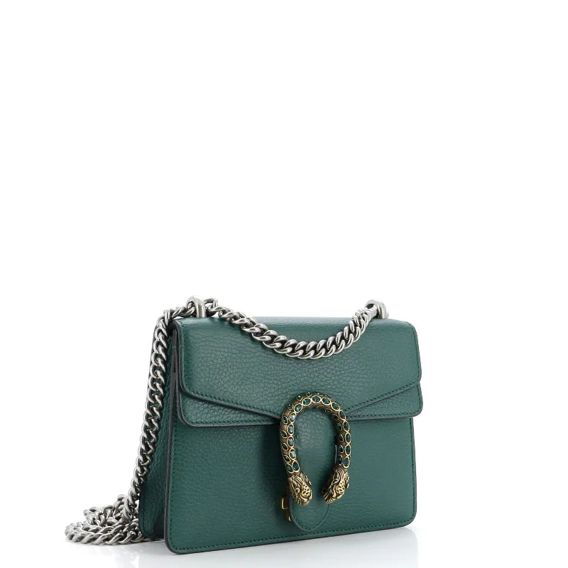 Women Gucci bags with a front - flap pocket for quick - access itemsGucci Dionysus Bag Leather Mini