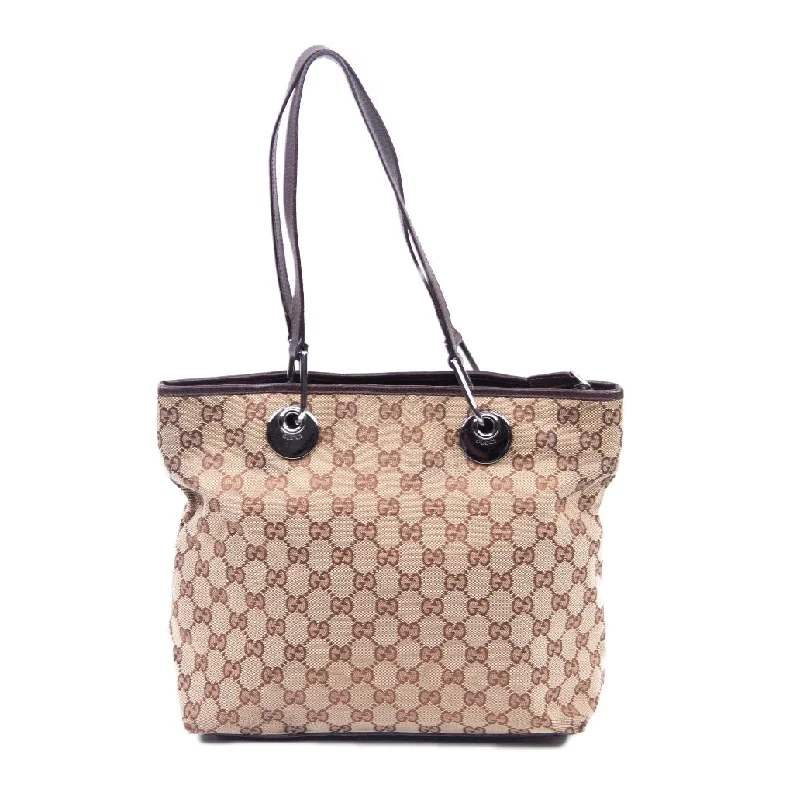 Gucci tote bags for women with a printed Gucci logoBeige & Brown GG Shoulder Bag