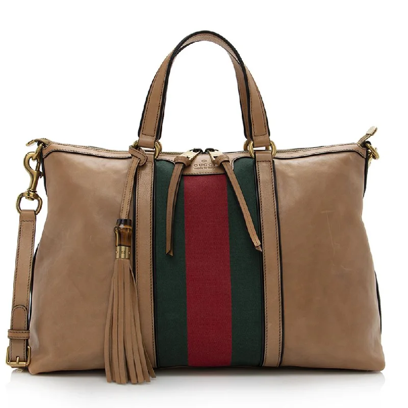 Women Gucci crossbody bags with a printed floral patternGucci Leather Rania Tote (SHF-14458)