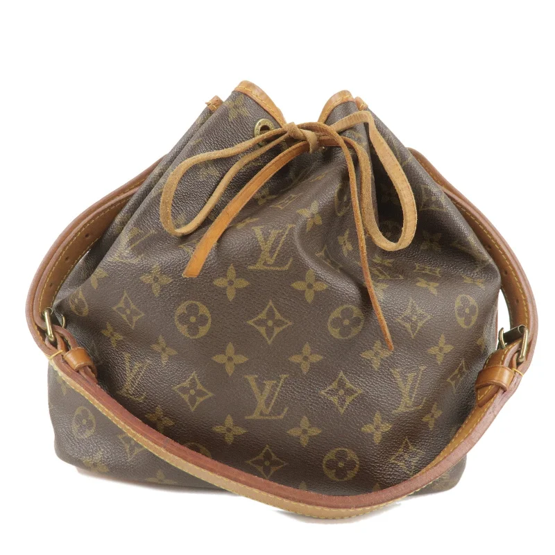 Louis Vuitton bags with a chain - link trim and a leather body for a modern edgeLouis Vuitton Monogram Petit Noe Shoulder Bag Brown M42226