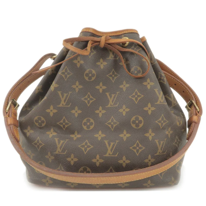 Louis Vuitton backpacks with a hidden back pocket for securityLouis Vuitton Monogram Petit Noe Shoulder Bag M42226