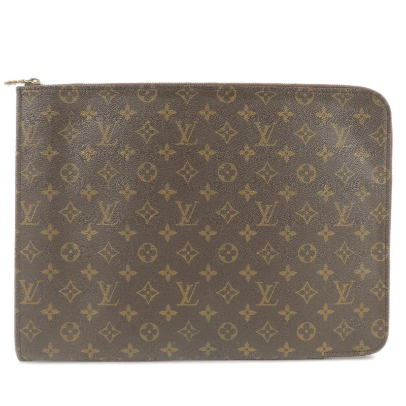 Louis Vuitton bags with a detachable mobile phone holder for convenienceLouis Vuitton Monogram Porte Documents Clutch Bag M53456