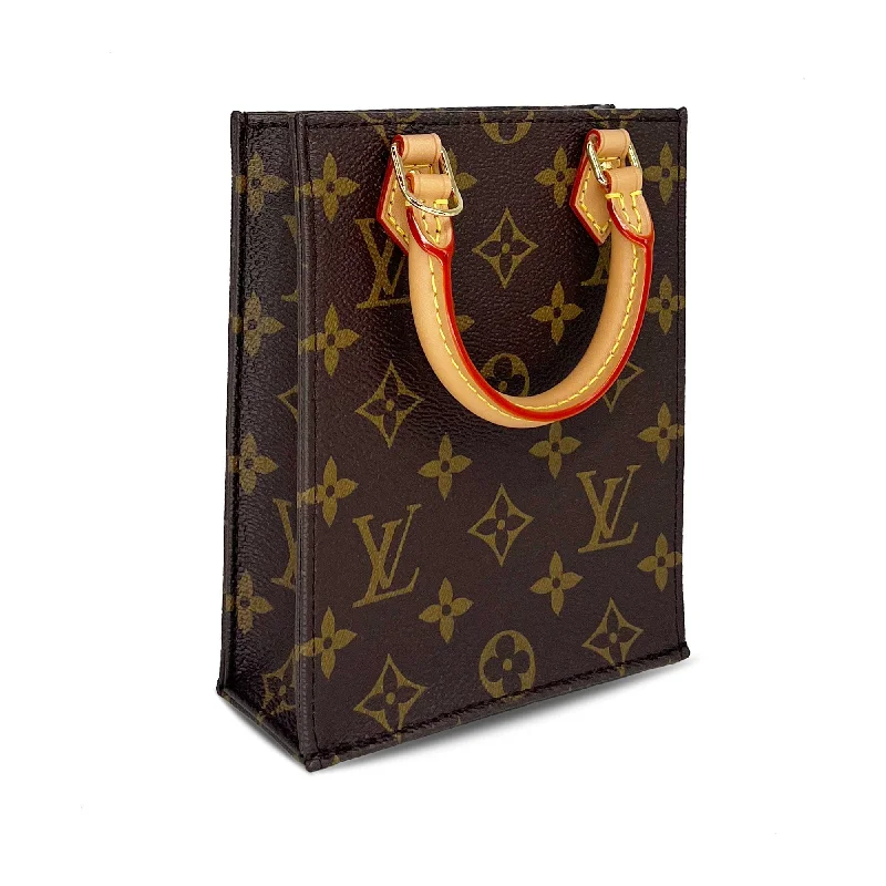 Louis Vuitton bags with a detachable mirror inside for on - the - go touch - upsLouis Vuitton Monogram Petit Sac Plat petit