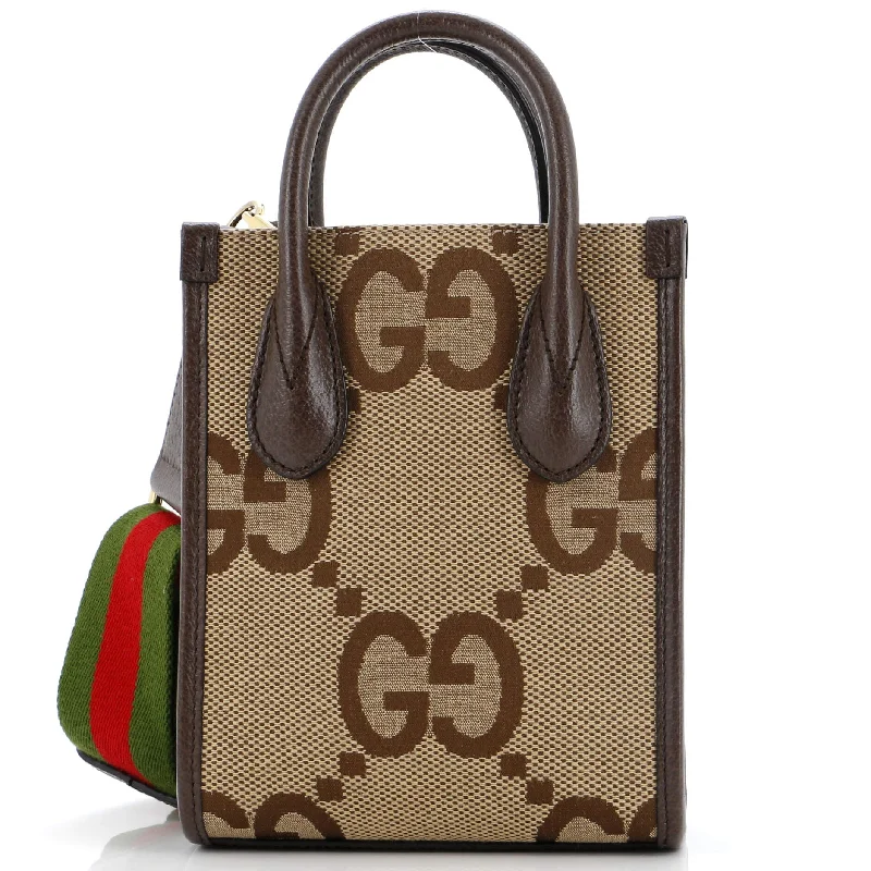 Prada bags with a front - zip pocket for small items like cards and keysVertical Tote Jumbo GG Canvas Mini