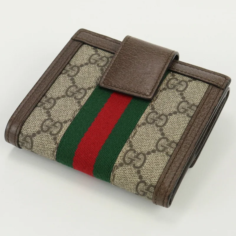 Women Gucci crossbody bags with a keychain holderGUCCI GG French Flap Ophidia 523173 96IWG 8745 Bifold Wallet Supreme Women's