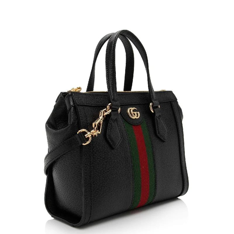 Gucci handbags for women with a back - zip pocketGucci Leather Ophidia Small Tote (SHF-XC7iCe)