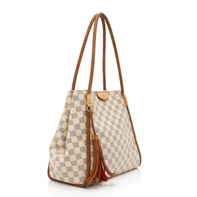 Ladies Louis Vuitton shoulder bags with a tassel decoration for charmLouis Vuitton Damier Azur Propriano Tote (IO9bfg)